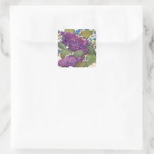 Sticker Carré mariage à thème lilas (Sac)