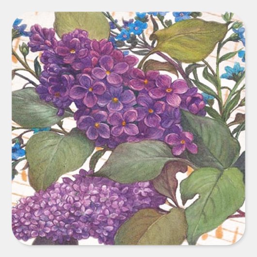 Sticker Carré mariage à thème lilas (Devant)