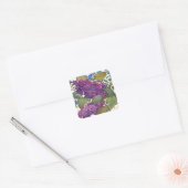 Sticker Carré mariage à thème lilas (Enveloppe)