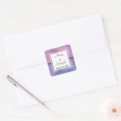 Sticker Carré Mariage Abstrait moderne violet et rose (Enveloppe)