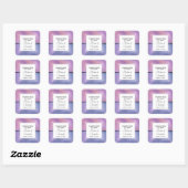 Sticker Carré Mariage Abstrait moderne violet et rose (Feuille)