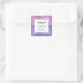 Sticker Carré Mariage Abstrait moderne violet et rose (Sac)