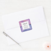 Sticker Carré Mariage Abstrait moderne violet et rose (Enveloppe)