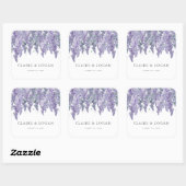 Sticker Carré Mariage aquarelle poussiéreux lilas (Feuille)