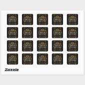 Sticker Carré Mariage Art déco Black & Gold Glam (Feuille)