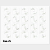 Sticker Carré Mariage au feuillage d'eucalyptus (Feuille)