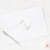 Sticker Carré Mariage au feuillage d'eucalyptus (Enveloppe)
