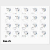 Sticker Carré Mariage aux fleurs bleues et blanche (Feuille)