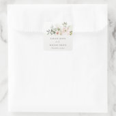 Sticker Carré Mariage aux pivoines roses tendres et feuillage d' (Sac)