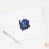 Sticker Carré Mariage aux roses bleues profondes élégantes (Enveloppe)