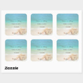 Sticker Carré Mariage Beach Seashells (Feuille)
