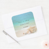 Sticker Carré Mariage Beach Seashells (Enveloppe)