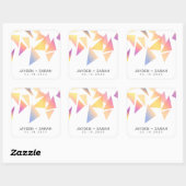 Sticker Carré Mariage blanc Confetti multicolore Pastel (Feuille)
