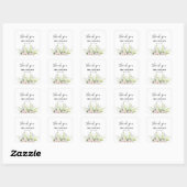 Sticker Carré Mariage blanc doux Calla Lily Merci Rose (Feuille)