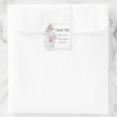 Sticker Carré Mariage blanc fleuri (Sac)