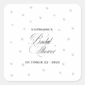 Sticker Carré Mariage Blanc Perles de Shower (Devant)