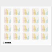 Sticker Carré Mariage bleu Aqua Abstrait moderne (Feuille)