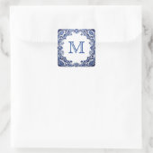 Sticker Carré mariage bleu delft (Sac)