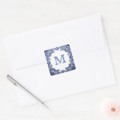 Sticker Carré mariage bleu delft (Enveloppe)