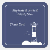 Sticker Carré Mariage bleu Lighthouse Navy (Devant)