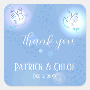 Sticker Carré Mariage Blue Lighting Dove