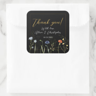 Sticker Carré Mariage Botanique Bohème Fleur Sauvage Maussade