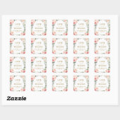Sticker Carré Mariage botanique géométrique rose pâle (Feuille)