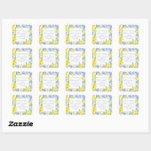 Sticker Carré mariage botanique jaune fleur sauvage (Feuille)