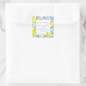 Sticker Carré mariage botanique jaune fleur sauvage (Sac)