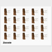 Sticker Carré Mariage Brun Mocha Script Géode d'Agate Or (Feuille)