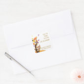 Sticker Carré Mariage campagnard Boho Enregistrer la date (Enveloppe)