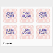 Sticker Carré Mariage Carré rose (Feuille)