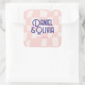 Sticker Carré Mariage Carré rose (Sac)