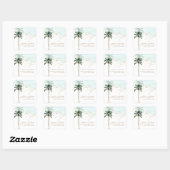 Sticker Carré Mariage chic paradis tropical ArtsApp (Feuille)