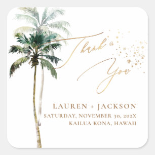 Sticker Carré Mariage chic paradis tropical ArtsApp
