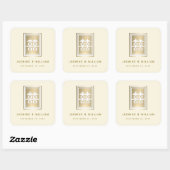 Sticker Carré Mariage chinois élégant Gold Double Happiness (Feuille)