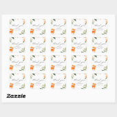 Sticker Carré Mariage civil Aperol Spritz aquarelle (Feuille)