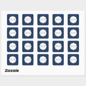 Sticker Carré Mariage classique bleu et or (Feuille)