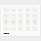 Sticker Carré Mariage d'accueil de script simple et chic (Feuille)