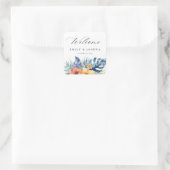 Sticker Carré Mariage d'accueil d'été tropical floral (Sac)