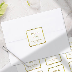 Sticker Carré Mariage damassé vert or
