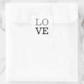 Sticker Carré Mariage d'amour de script noir gris (Sac)