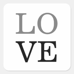 Sticker Carré Mariage d'amour de script noir gris