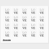 Sticker Carré Mariage d'amour de script noir gris (Feuille)