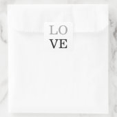 Sticker Carré Mariage d'amour de script noir gris (Sac)