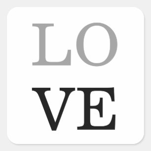 Sticker Carré Mariage d'amour de script noir gris