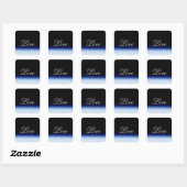 Sticker Carré Mariage d'amour noir bleu sophistiqué (Feuille)
