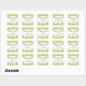 Sticker Carré Mariage d'aquarelle aux citrons fleuris (Feuille)