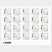 Sticker Carré Mariage d'aquarelle couleur rose pâle (Feuille)