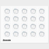 Sticker Carré Mariage d'aquarelle de cadre Blue Hydrangeas (Feuille)
